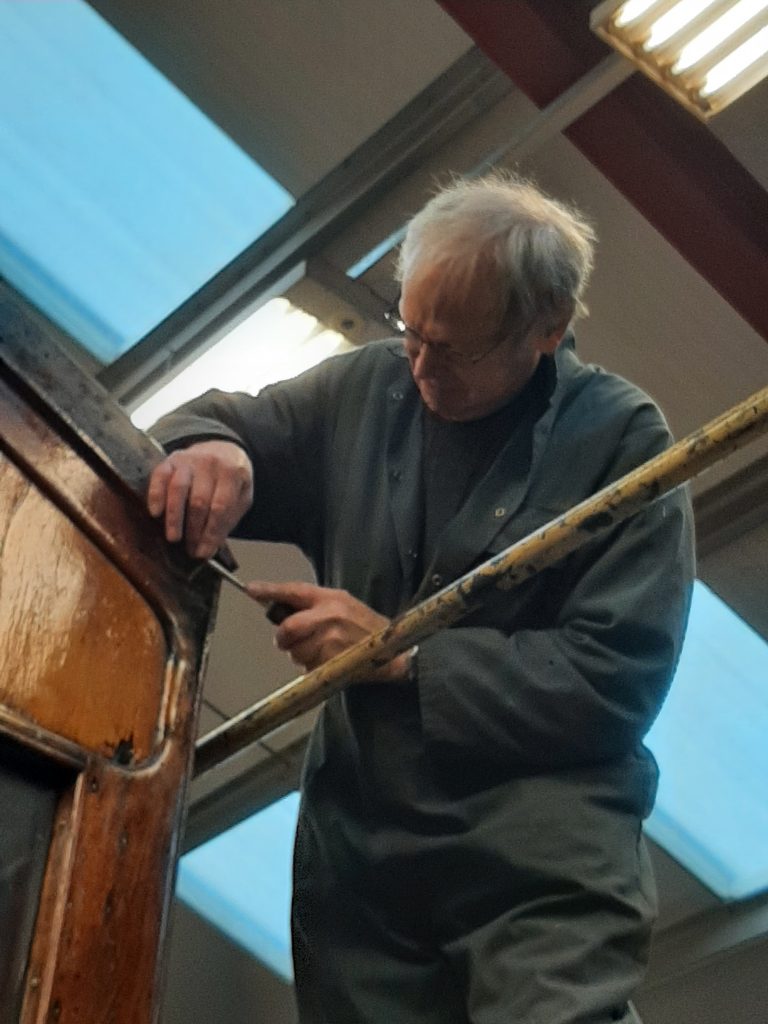 John Dixon repairing the roof of GER 5