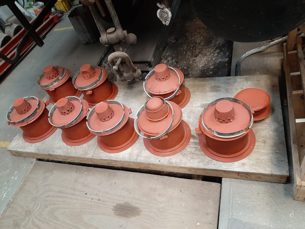 GER No. 5's gas lamp housings reay for re-fitting
