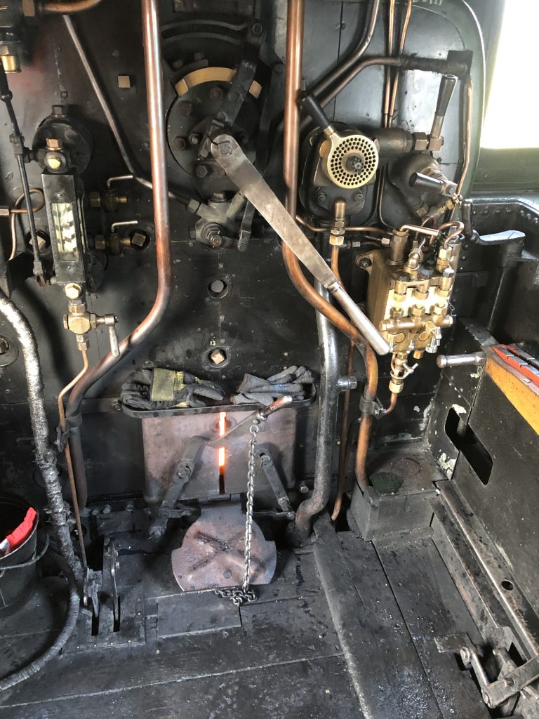 A view inside 5643's cab