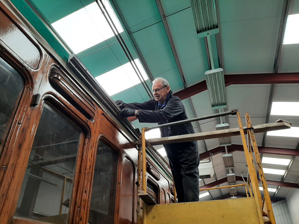 John Dixon fitting the gutters on GER No.5