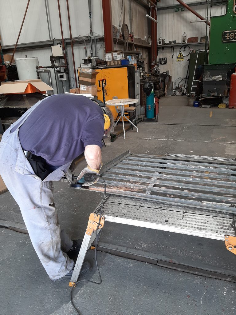 John Dixon working on the new gas bottle cage