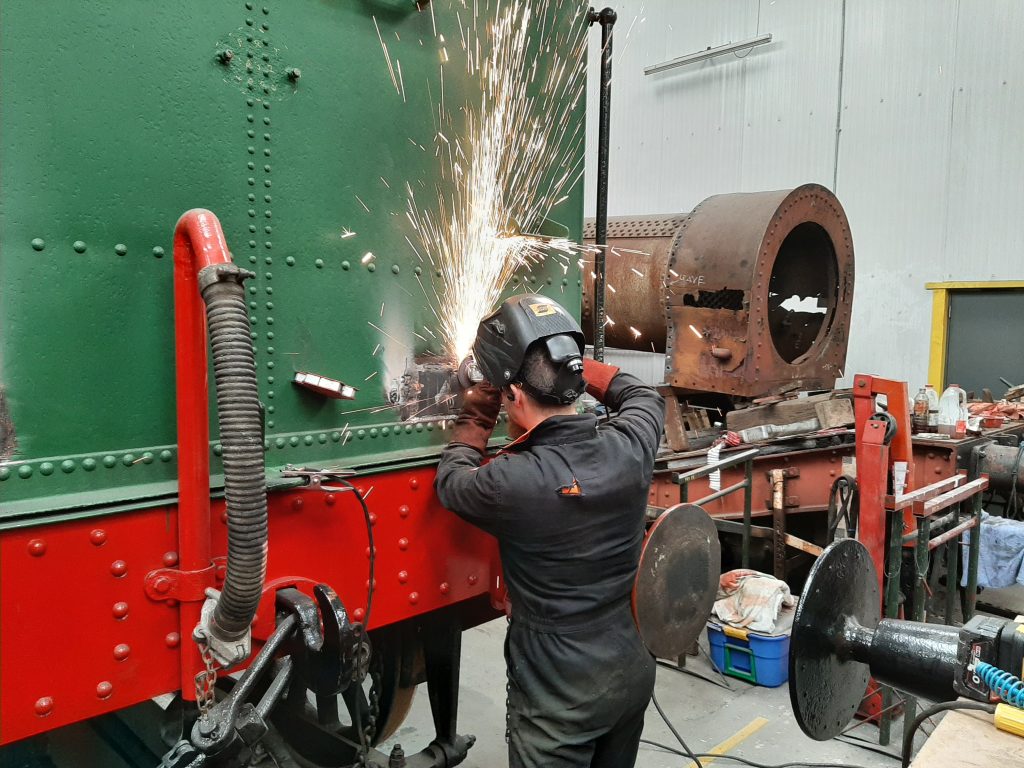 Matt Crabtree working on Wootton Hall's tender