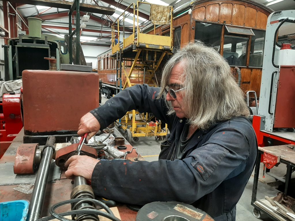 Ade working on Caliban's valve spindles