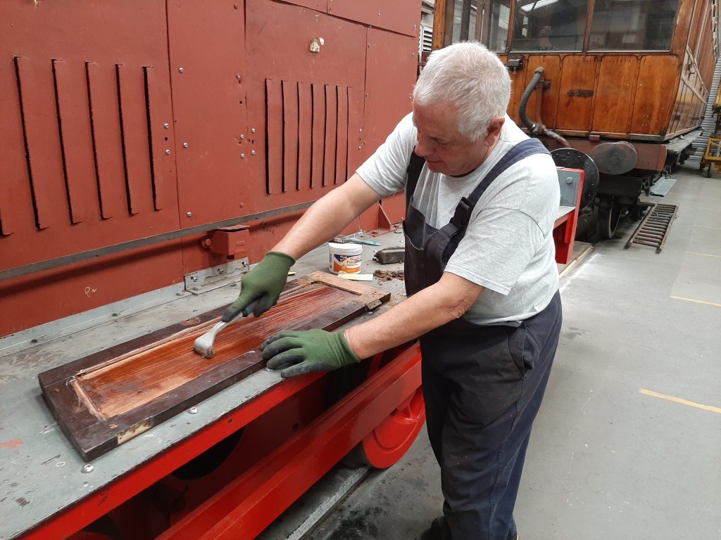 John Davis working on kitchen cupboard doors for GER 5