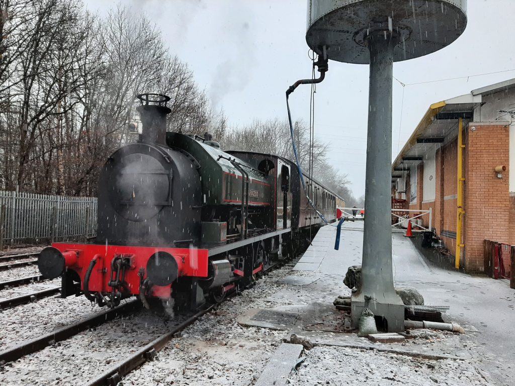 Courageous in the snow with the first of Saturday's Santa Specials