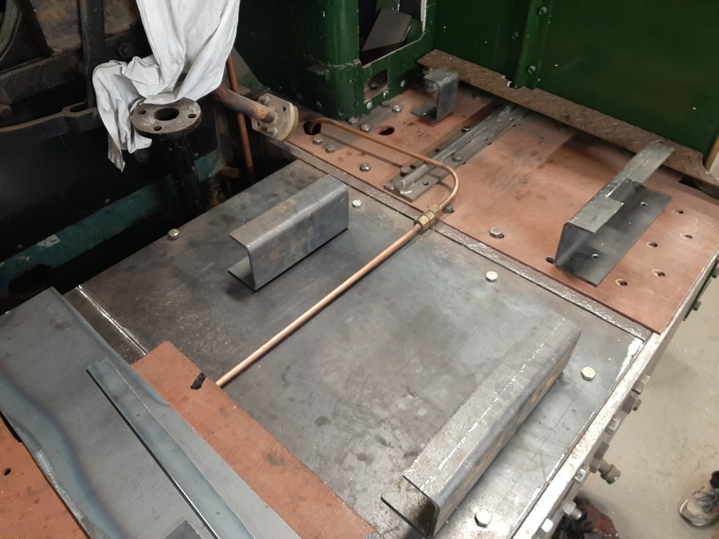 Cab floor supports in place