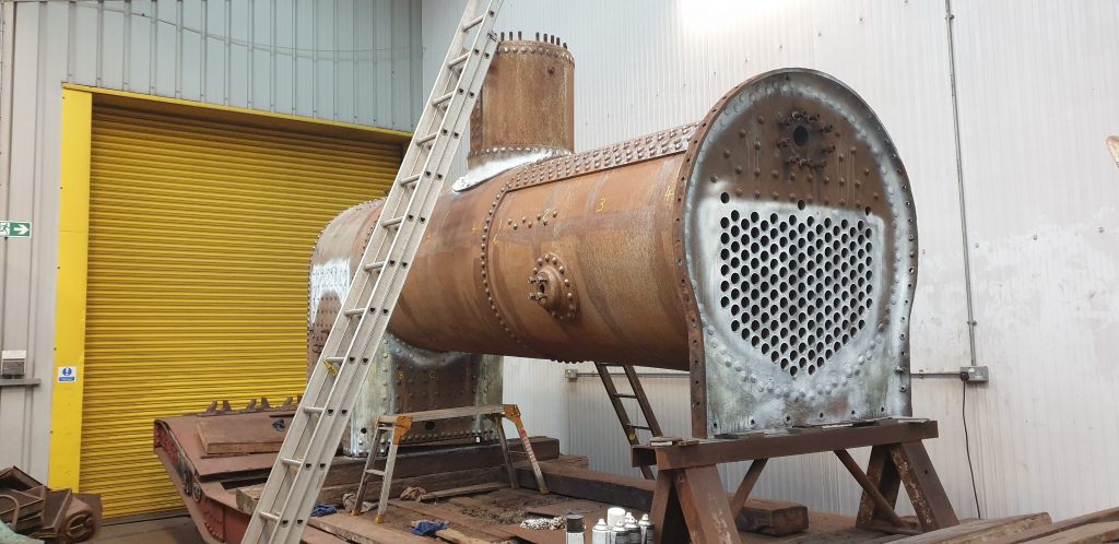 Caliban's boiler sprayed for NDT exam