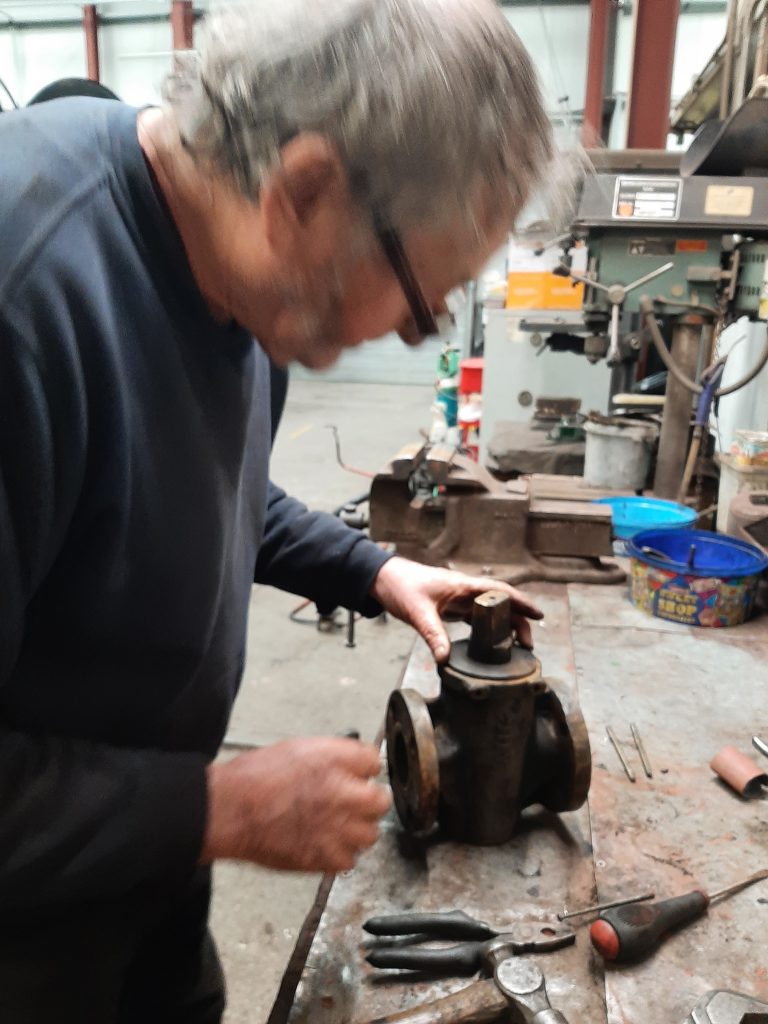 Keith at work with one of the injector water valves