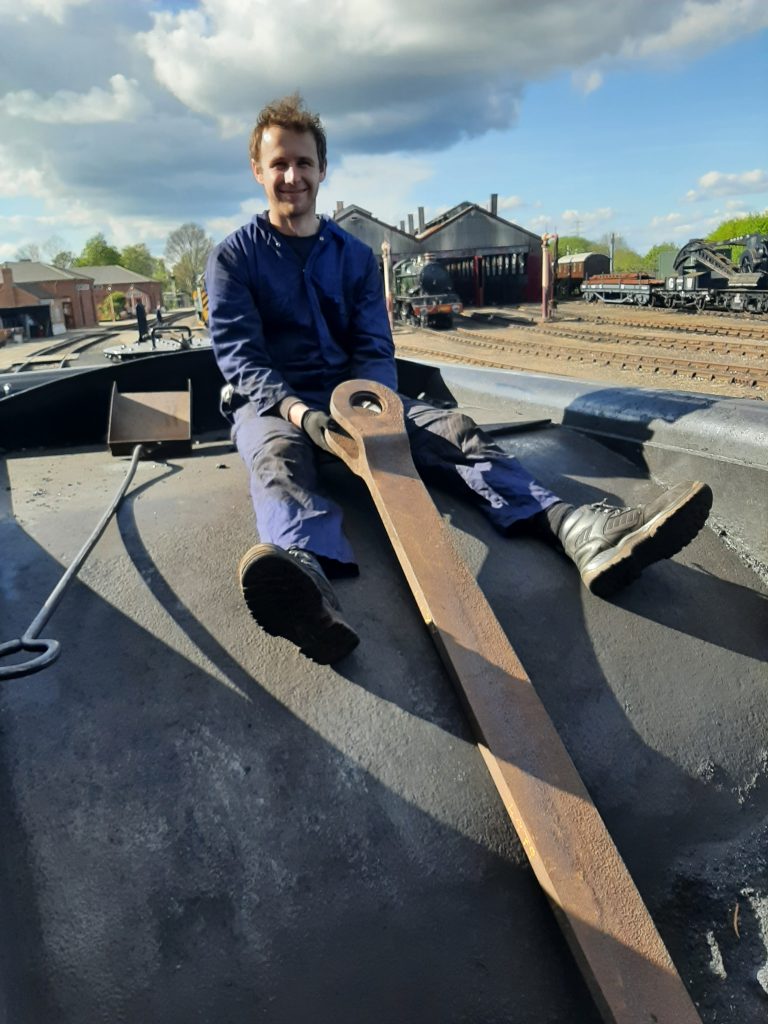 Sam with the new rod in the tender
