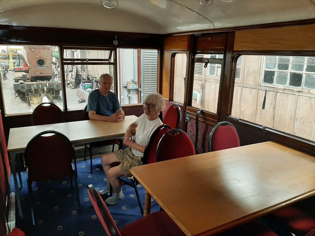 Anne and Phil Burton test the chairs in GER No. 5