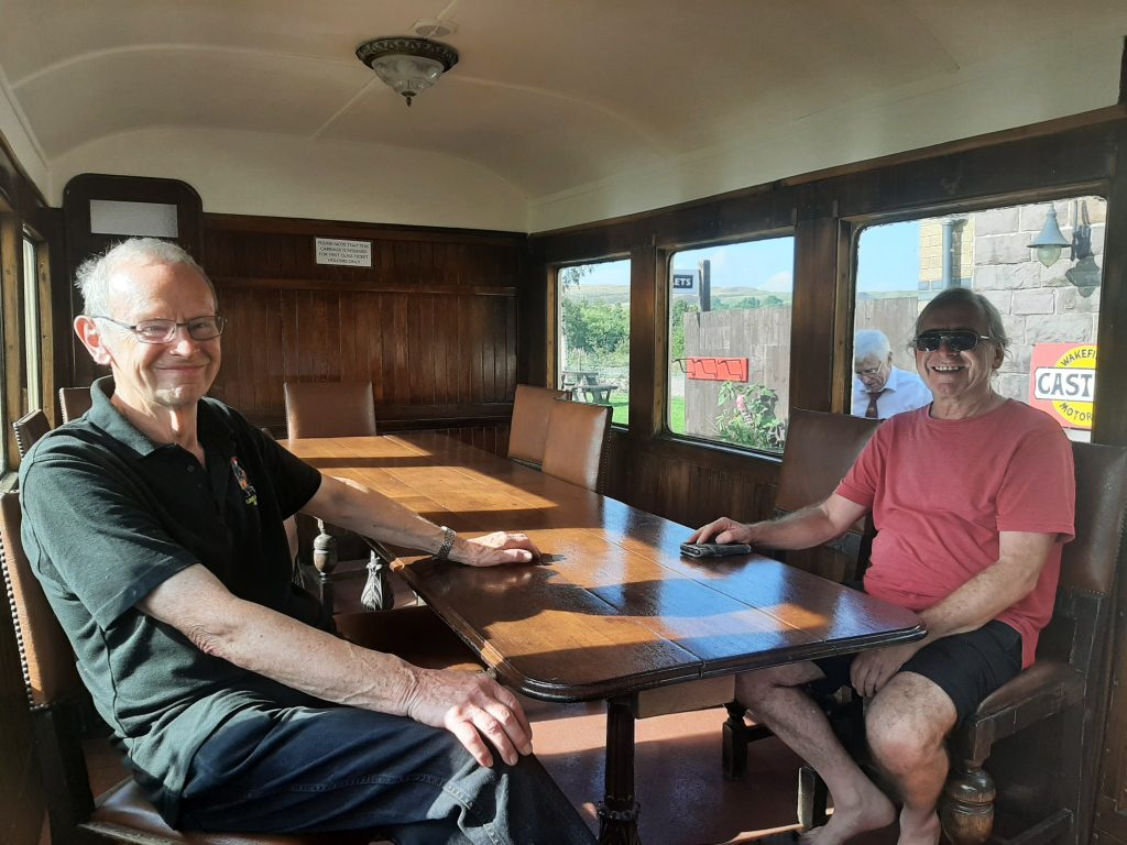 John Dixon and Ade enjoying a ride on the cushions