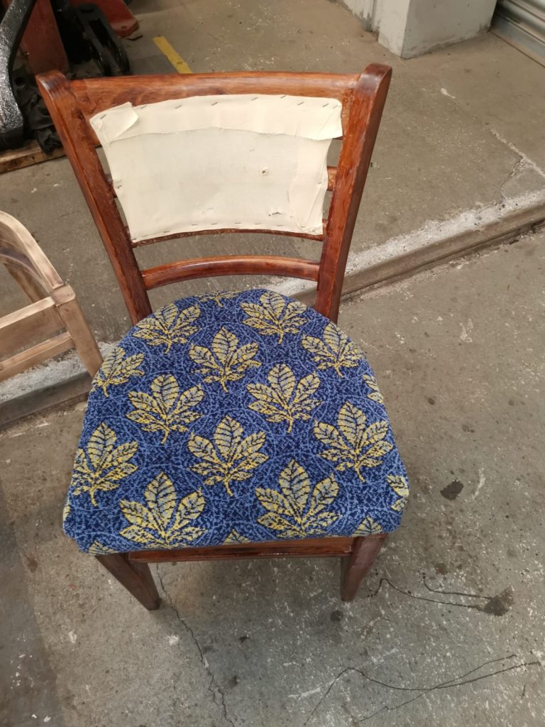 Chair being re-upholstered for GER No. 5