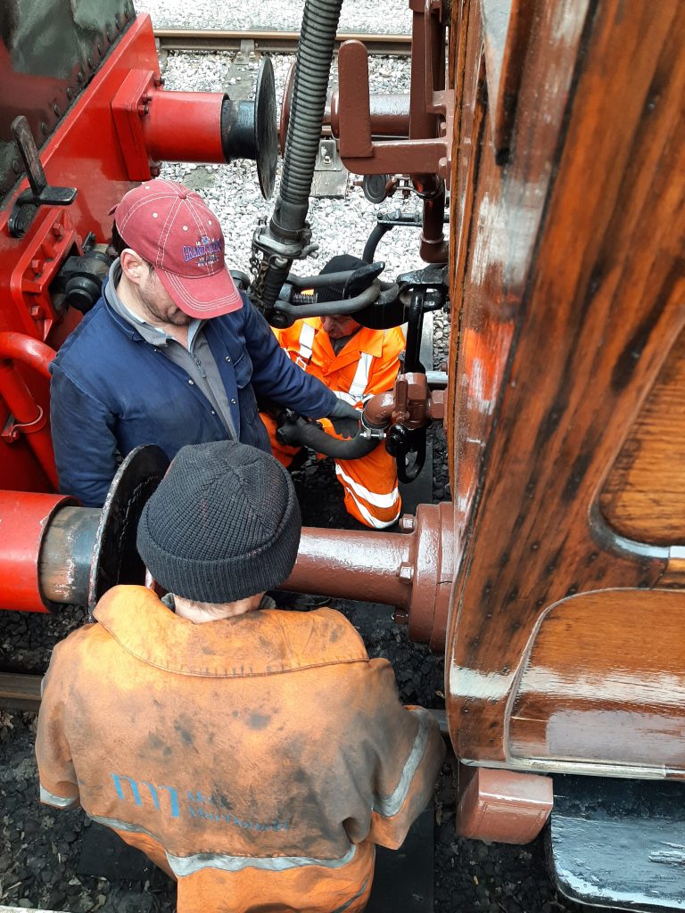 A new steam heat pipe is fitted to GER No. 5