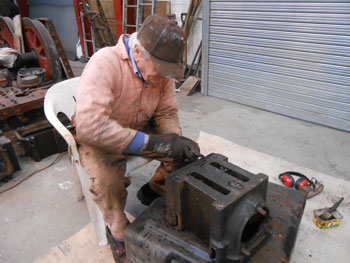 Fred at work on a tender axlebox from 4979