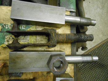 Old and new tender drawbar links for Wootton Hall