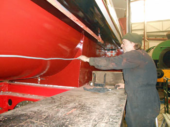 Ade fitting the pipework for the steam chest lubrication