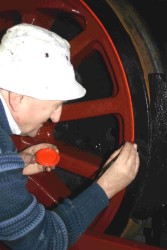 FRT Member Alan Johnstone lining out the wheels