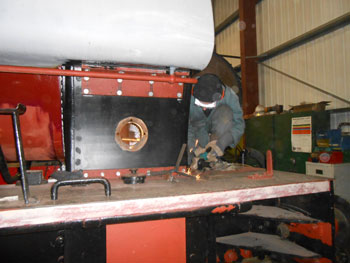 Cumbria's new smokebox fixing bolts in place