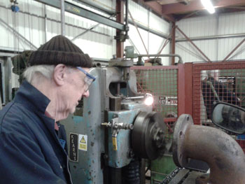 Howard working on Cumbria's steam pipe