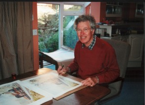 Roger Street, siginig copies of the Limited Edition Print of FR No 20